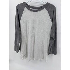 Two Blind Brothers Gray Heathered Baseball Tee Long Sleeve - Women's L